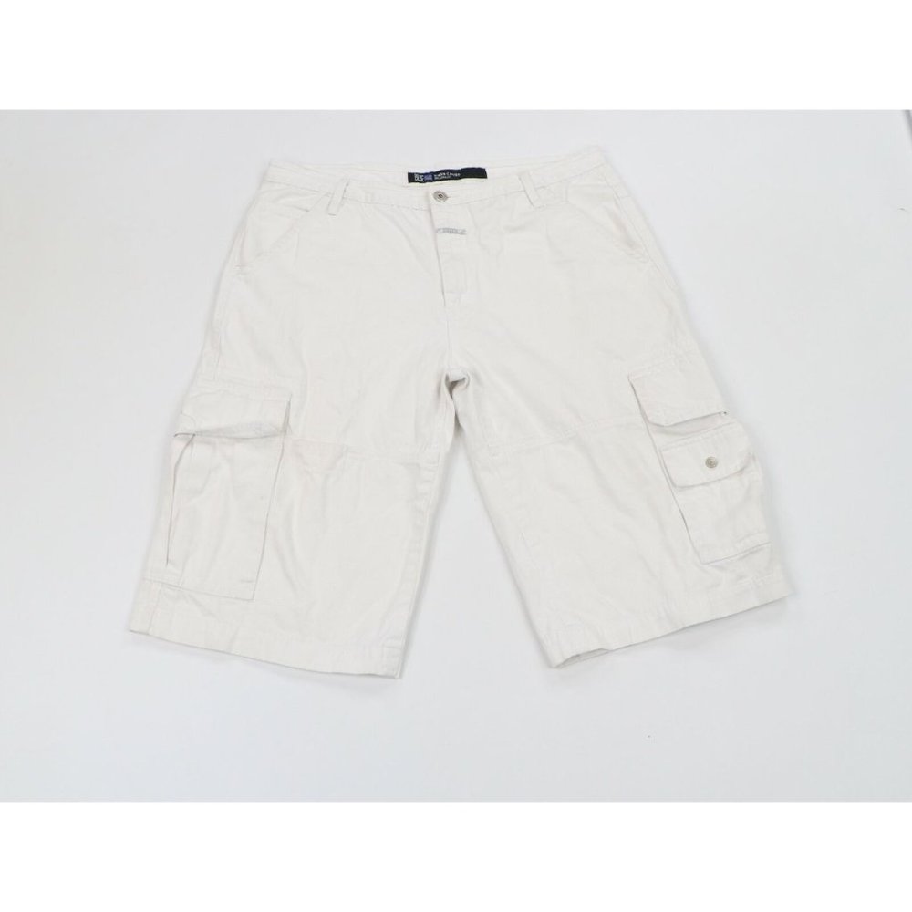 Vintage 90s Marithe Francois Girbaud 40 Relaxed Fit Biker Cargo Shorts White